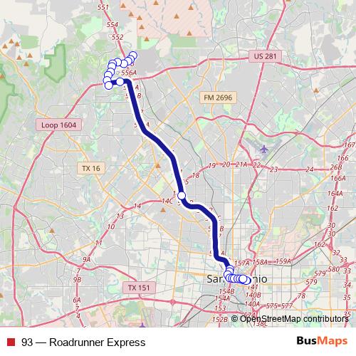 93 bus Line Map
