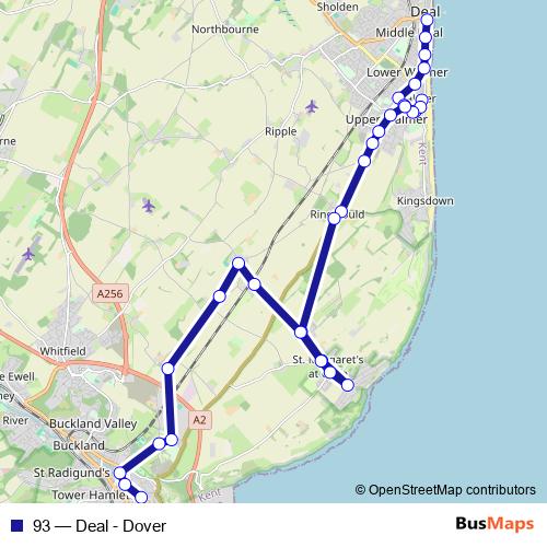 93 bus Line Map