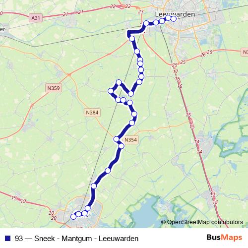 93 bus Line Map