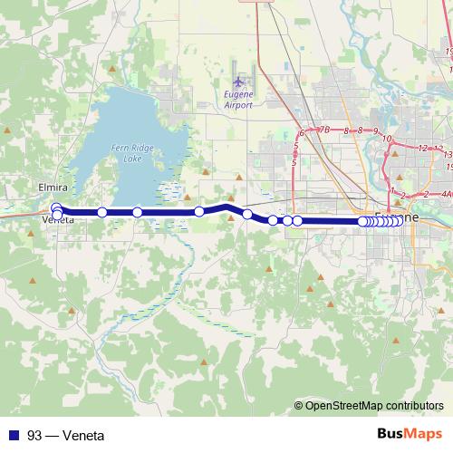 93 bus Line Map