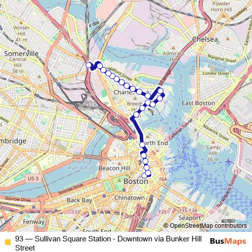 93 bus Line Map