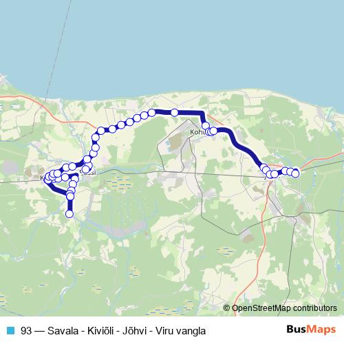 93 bus Line Map