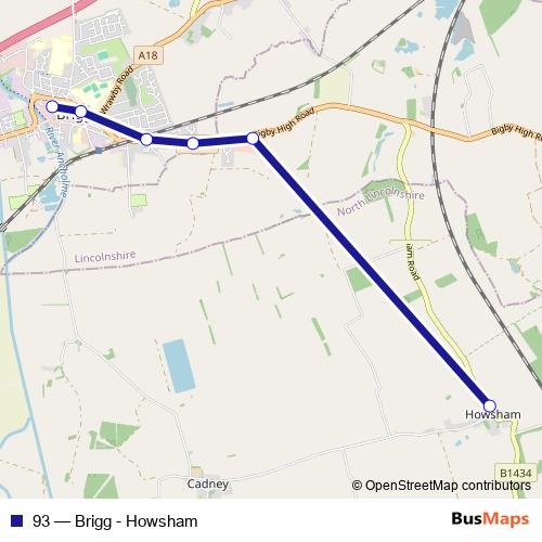 93 bus Line Map