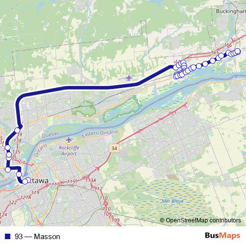 93 bus Line Map