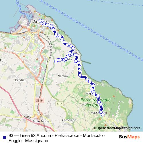 93 bus Line Map