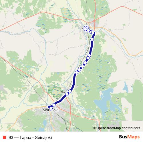 93 bus Line Map