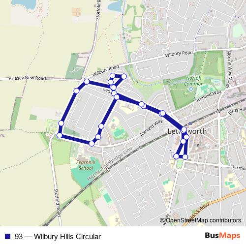 93 bus Line Map