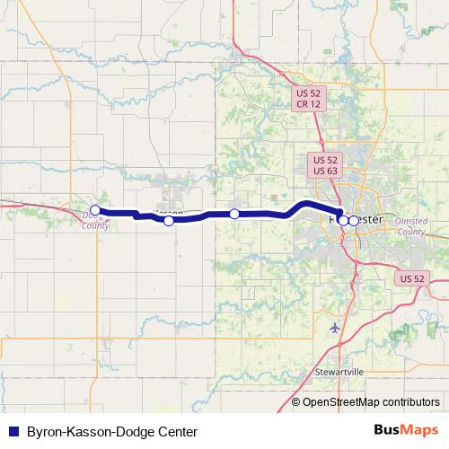 Byron-Kasson-Dodge Center bus Line Map