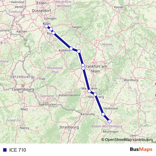 ICE 710 rail Line Map