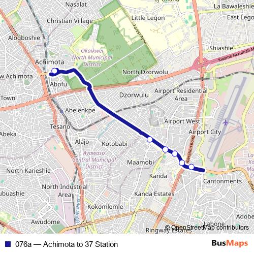 076a bus Line Map
