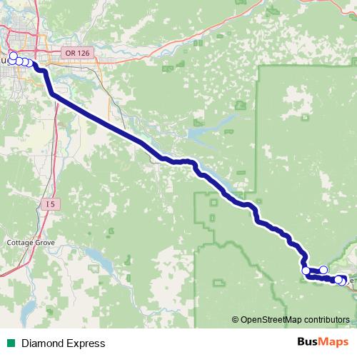 Diamond Express bus Line Map