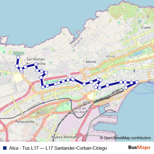Alsa - Tus L17 bus Line Map