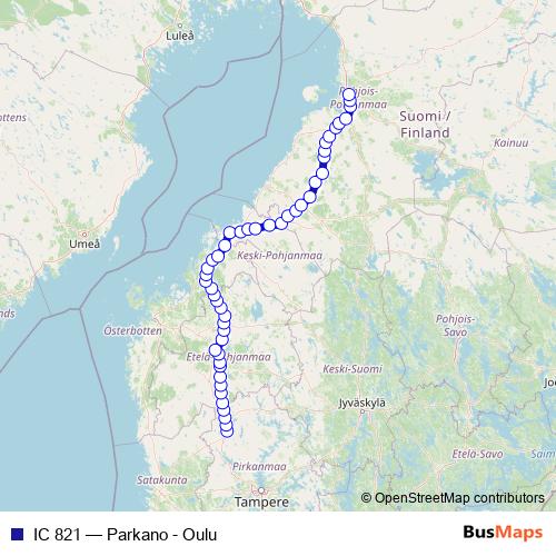 IC 821 rail Line Map