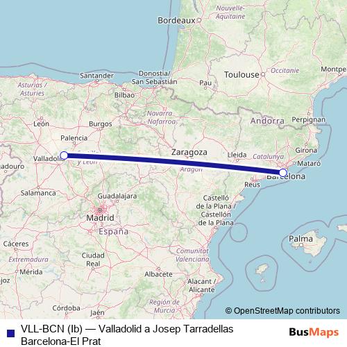 VLL-BCN (Ib) air Line Map
