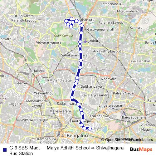 G-9 SBS-Madt bus Line Map