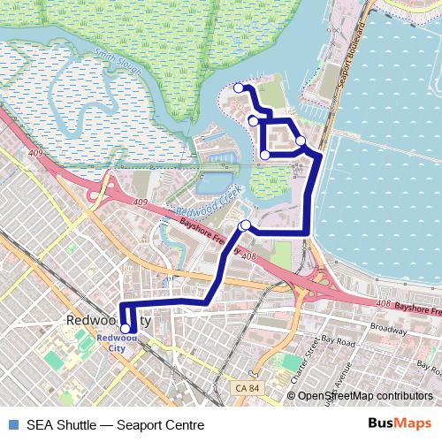 SEA Shuttle bus Line Map