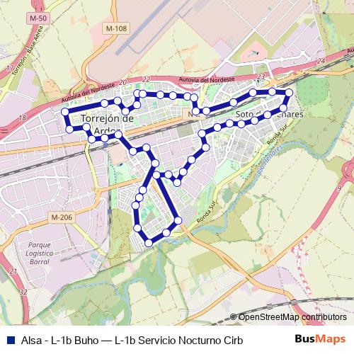 Alsa - L-1b Buho bus Line Map