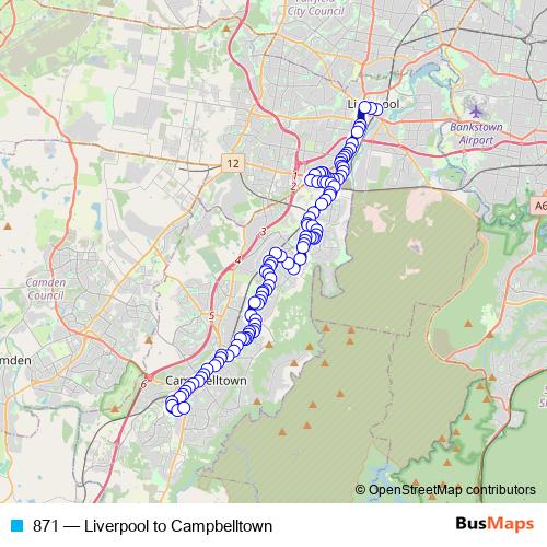 871 bus Line Map
