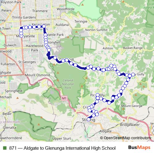 871 bus Line Map