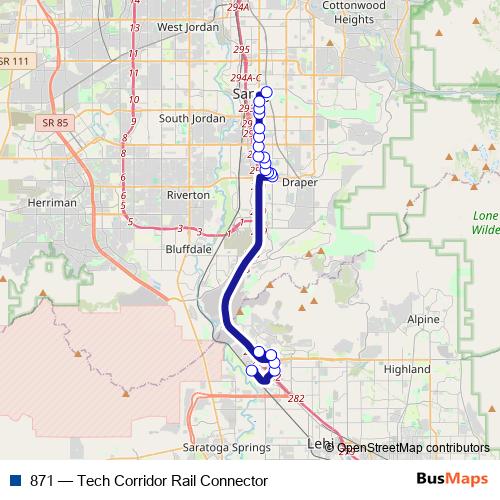 871 bus Line Map