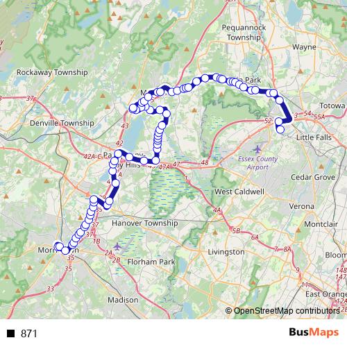 871 bus Line Map