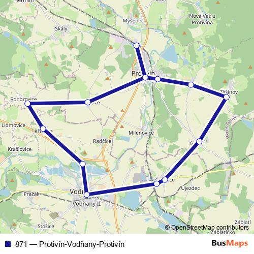 871 bus Line Map
