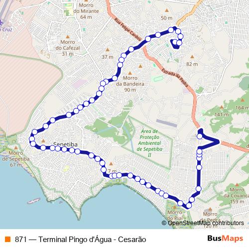 871 bus Line Map