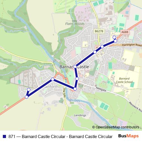 871 bus Line Map