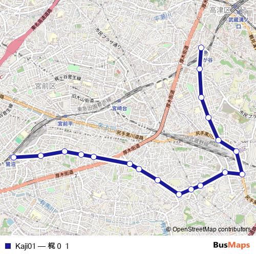 Kaji01 bus Line Map