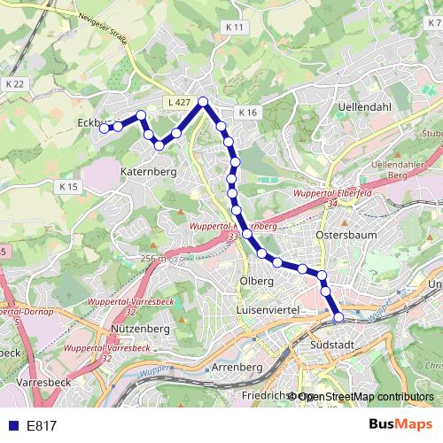 E817 bus Line Map