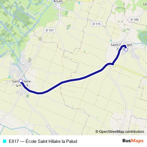 E817 bus Line Map