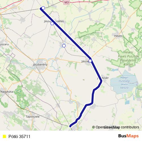 Pótló 35711 bus Line Map