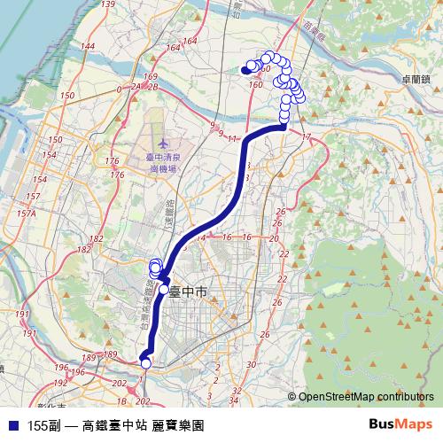 155副 bus Line Map