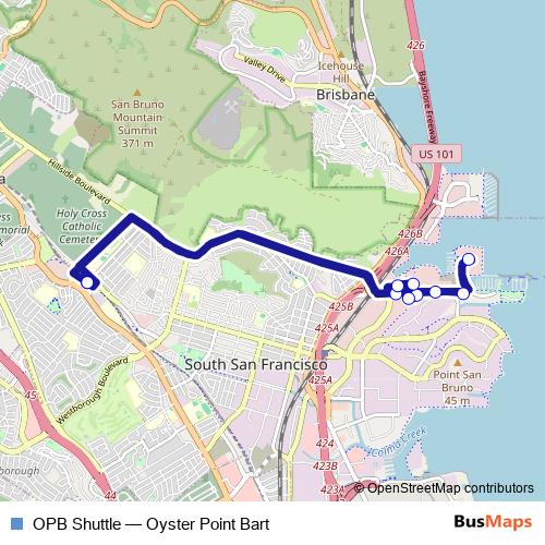 OPB Shuttle bus Line Map