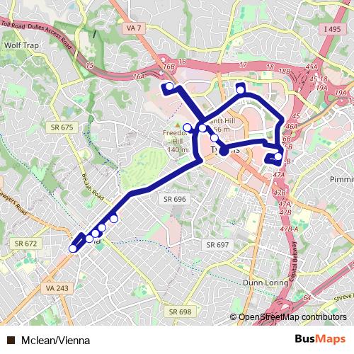 Mclean/Vienna bus Line Map