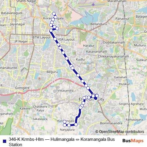 346-K Krmbs-Hlm bus Line Map