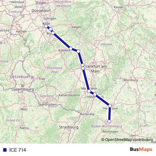 ICE 714 rail Line Map