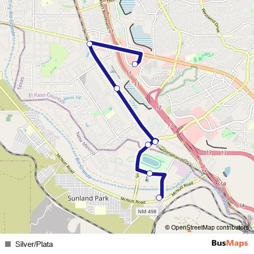 Silver/Plata bus Line Map