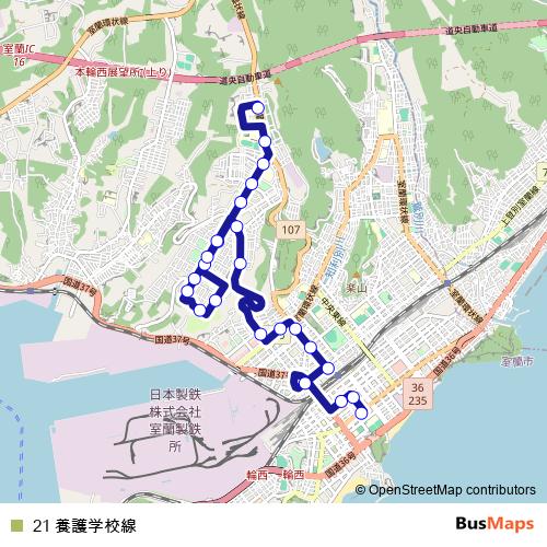 21 養護学校線 bus Line Map