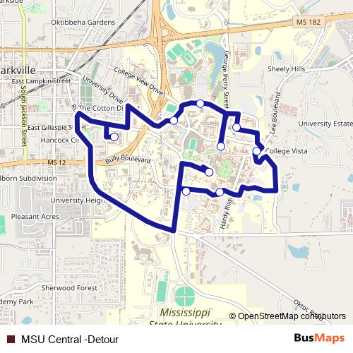 MSU Central -Detour bus Line Map