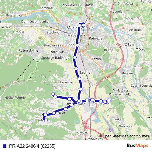 PR A22 2486 4 (62235) bus Line Map
