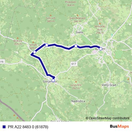 PR A22 8483 0 (61878) bus Line Map