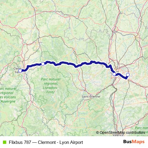 Flixbus 787 bus Line Map