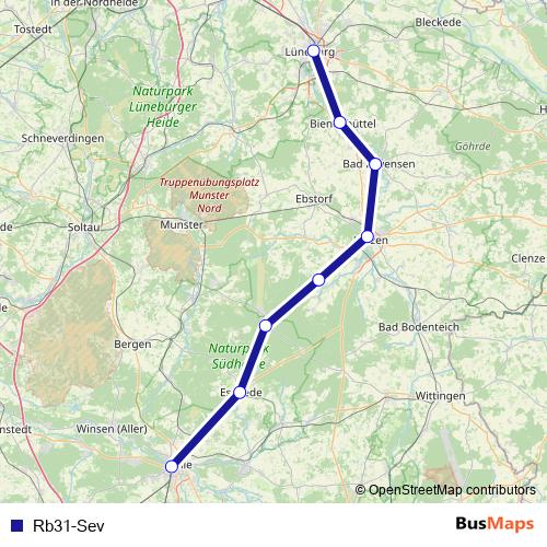 Rb31-Sev bus Line Map