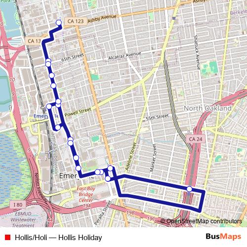 Hollis/Holi bus Line Map