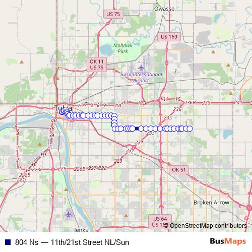 804 Ns bus Line Map