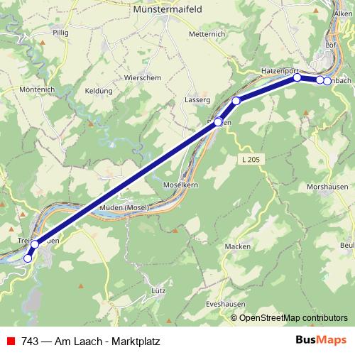 743 bus Line Map