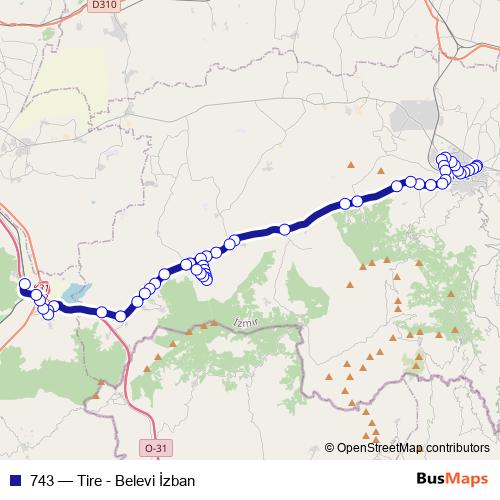 743 bus Line Map