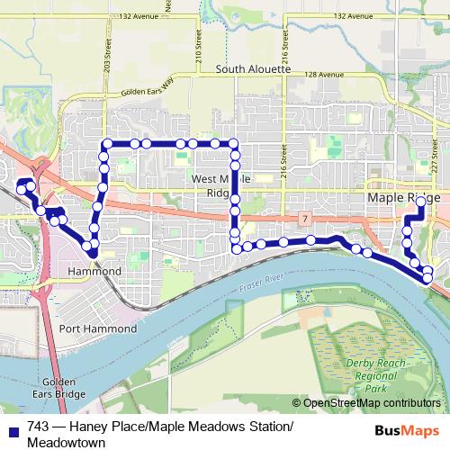 743 bus Line Map