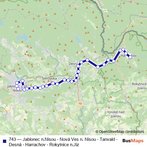 743 bus Line Map